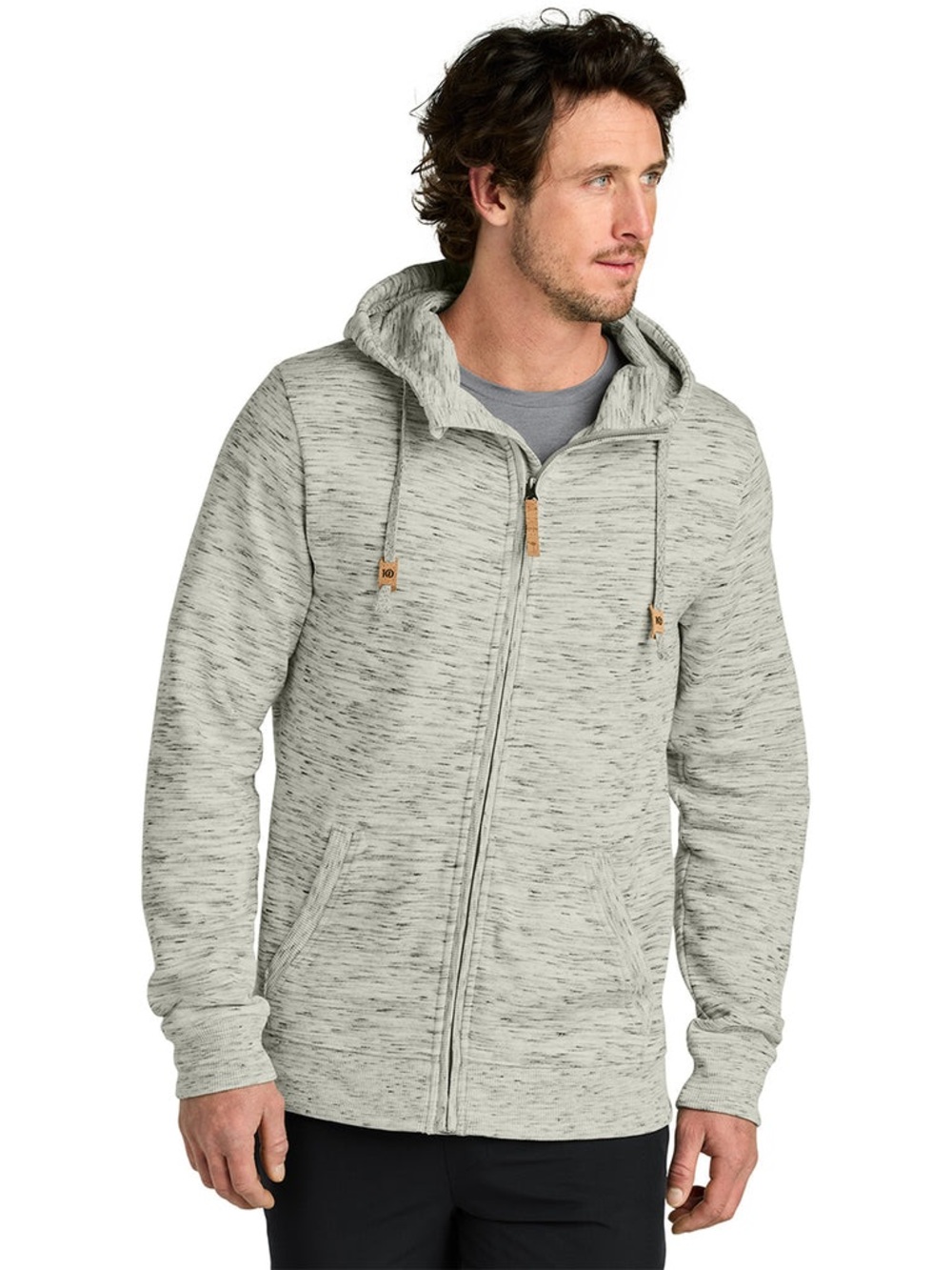 Tentree Men's XL Gray Space Dye Fleece Full-Zip Hoodie